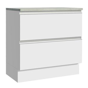 Balcão 80 cm 2 Gavetas Branco Glamy Madesa