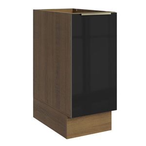 Balcão Madesa Lux 35 cm 1 Porta (Sem Tampo) Rustic/Preto