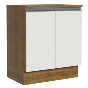 Balcão de Cozinha Madesa Glamy 70 cm 2 Portas Rustic/Branco