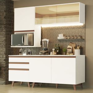 Armário de Cozinha Compacta 180cm Branco Reims Madesa 02