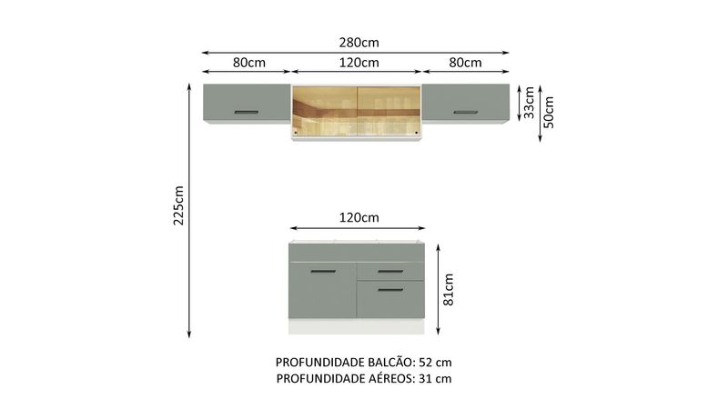 Mueble para TV Linha 120 cm