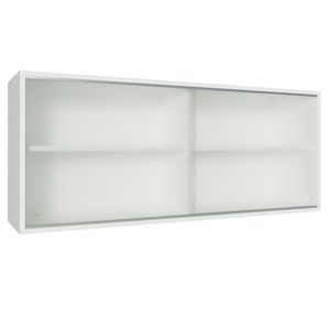 Armário Aéreo Madesa 2 Portas de Correr de Vidro para Cozinhas Glamy, Lux e Reims Branco