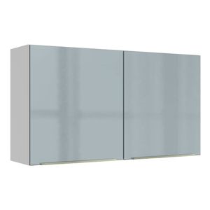 Armário Aéreo Madesa Lux 120 cm 2 Portas Branco/Cinza
