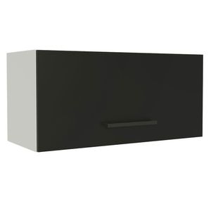 Armário Aéreo de Cozinha Madesa Agata 70 cm 1 Porta Basculante Branco/Preto