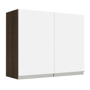 Armário Aéreo Madesa Glamy 80 cm 2 Portas Rustic/Branco