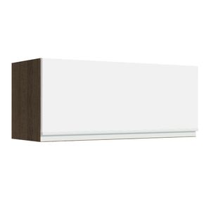 Armário Aéreo Madesa Glamy 80 cm 1 Porta Basculante Rustic/Branco