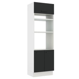 Torre Quente Madesa Agata 70 cm 3 Portas Branco/Preto