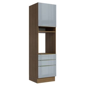 Torre Quente Madesa Lux 60 cm 1 Porta 3 Gavetas Rustic/Cinza