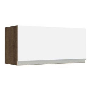 Armário Aéreo de Cozinha Madesa Glamy 70 cm 1 Porta Basculante Rustic/Branco