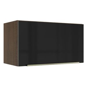 Armário Aéreo Madesa Lux 60 cm 1 Porta Basculante Rustic/Preto