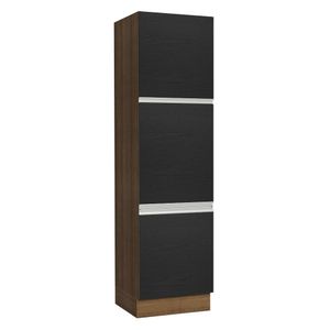 Paneleiro Madesa Glamy 60 cm 3 Portas Rustic/Preto
