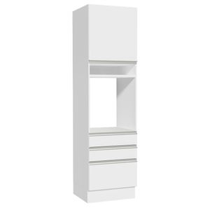 Torre Quente Madesa Glamy 60 cm 1 Porta 3 Gavetas Branco