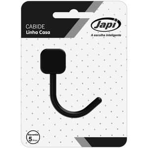 Cabide Para Banheiro Simples Japi Quadrado Preto