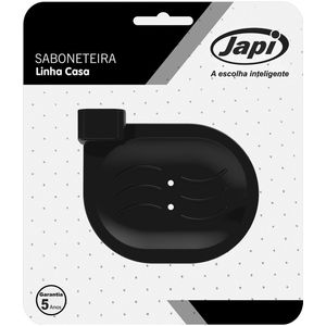 Saboneteira de Parede Japi Casa Quadrado Preto
