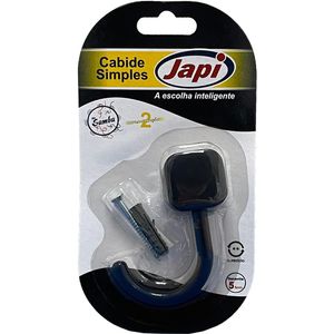 Cabide Para Banheiro Simples Japi Samba Quadrado Preto