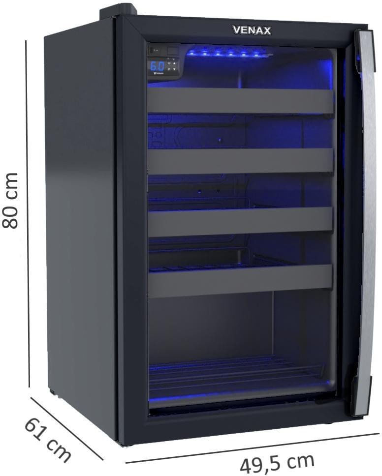 ADEGA-VENAX-PIUBELLA-PORTA-INVERTIDA-PARA-24-GARRAFAS-PRETA-220V