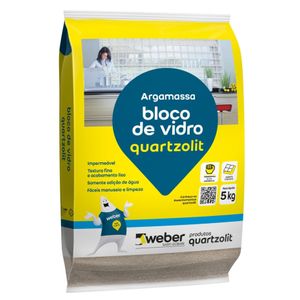 Argamassa Quartzolit Tijolo de Vidro Branca 5kg