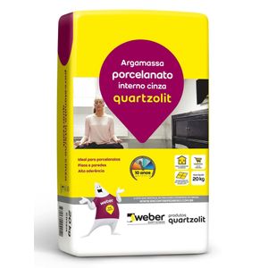 Argamassa Quartzolit Porcelanato Interna Cinza 20kg