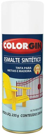 Tinta Spray Colorgin Esmalte Branco Fosco 350ml