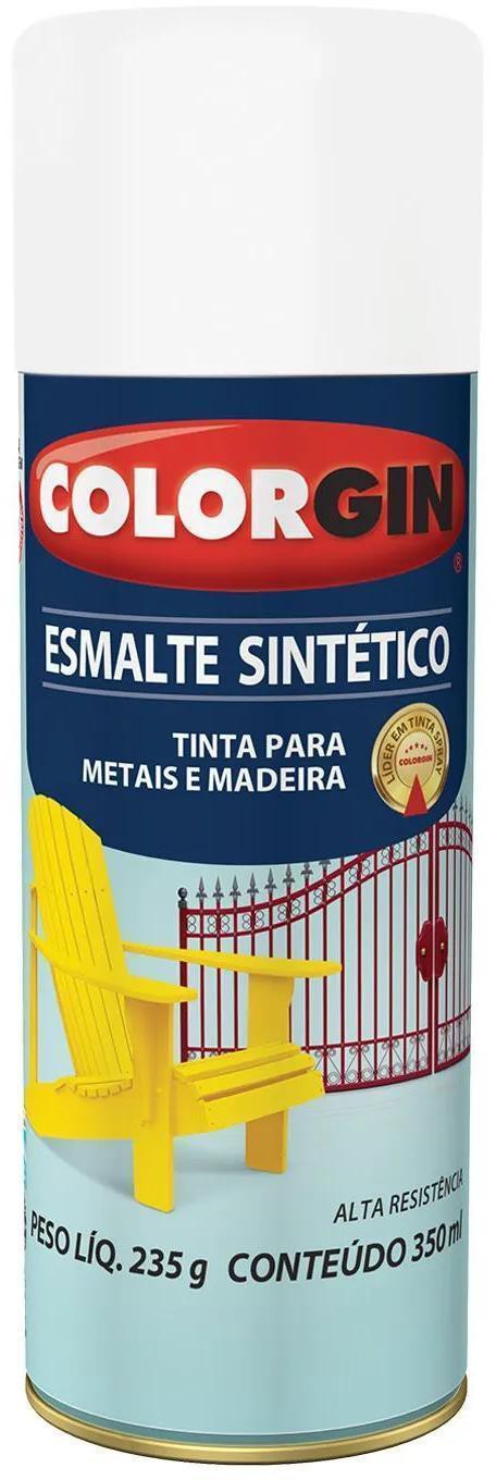 Tinta Spray Colorgin Esmalte Branco Fosco 350ml