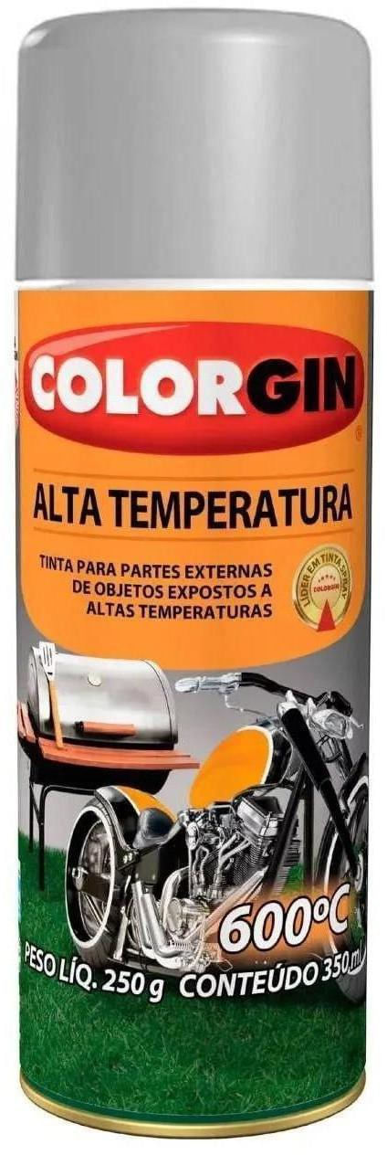 Tinta Spray Colorgin Alta Temperatura Alumínio 400ml