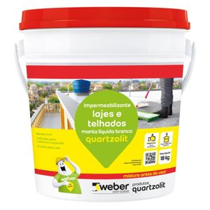 Manta Líquida Impermeabilizante Para Laje Quartzolit Branco 18Kg