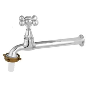 Torneira Pia Cozinha de Plástico Romar de Parede com Bico C33 Luny Cromado 18cm Dn15/Dn20
