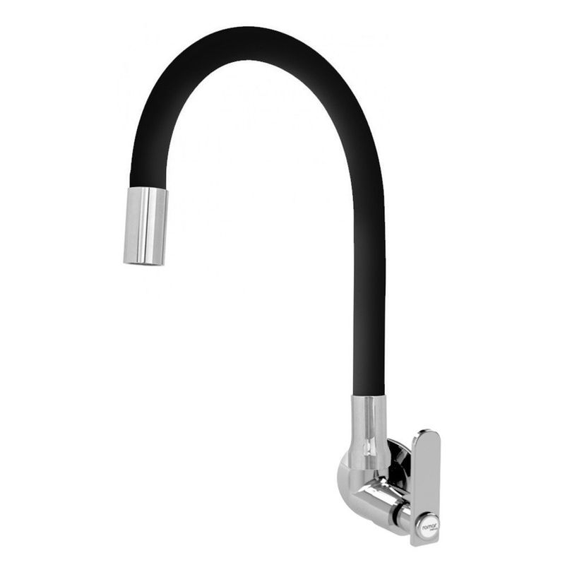 TORNEIRA-PIA-COZINHA-DE-PLASTICO-ROMAR-PAREDE-BICA-MOVEL-COLLORFLEX-BLACK-PRATIC-CROMADO-DN15-DN20
