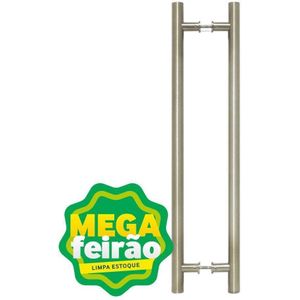 Puxador Para Porta WF Topazio A-104 30Cm Formato Tubolar Reto Em H Escovado