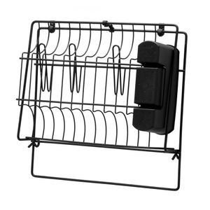 Organizador de Utensílios de Cozinha Cook Home Arthi Seca Prato Copo Talheres Preto