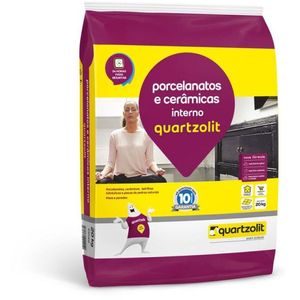 Argamassa Quartzolit Porcelanato Interna Cinza 20Kg PL