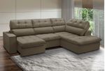 Sofá 4 Lugares Retrátil e Reclinável Arezzo com Chaise Direito FerguileCastor