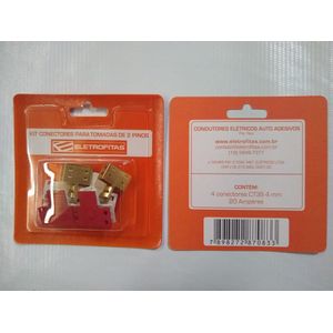Conector Elétrico Ef18x2 J Davies Para Tomadas de 2 Pinos Tipo Borboleta Cartela com 4 Unidades