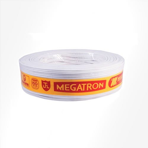 CORDAO-PARALELO-MEGATRON-300V-2X075-BRANCO-ROLO-COM-100M