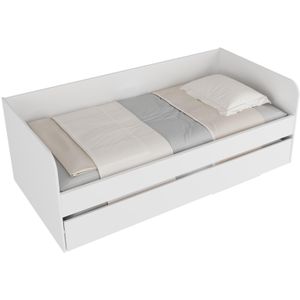 Cama Solteiro com Cama Auxiliar Tecno Mobili Branca