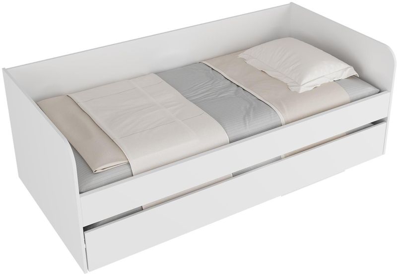 Cama-Solteiro-com-Cama-Auxiliar-Tecno-Mobili-Branca