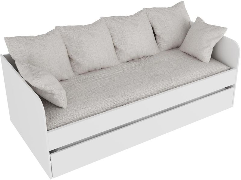 Cama-Solteiro-com-Cama-Auxiliar-Tecno-Mobili-Branca