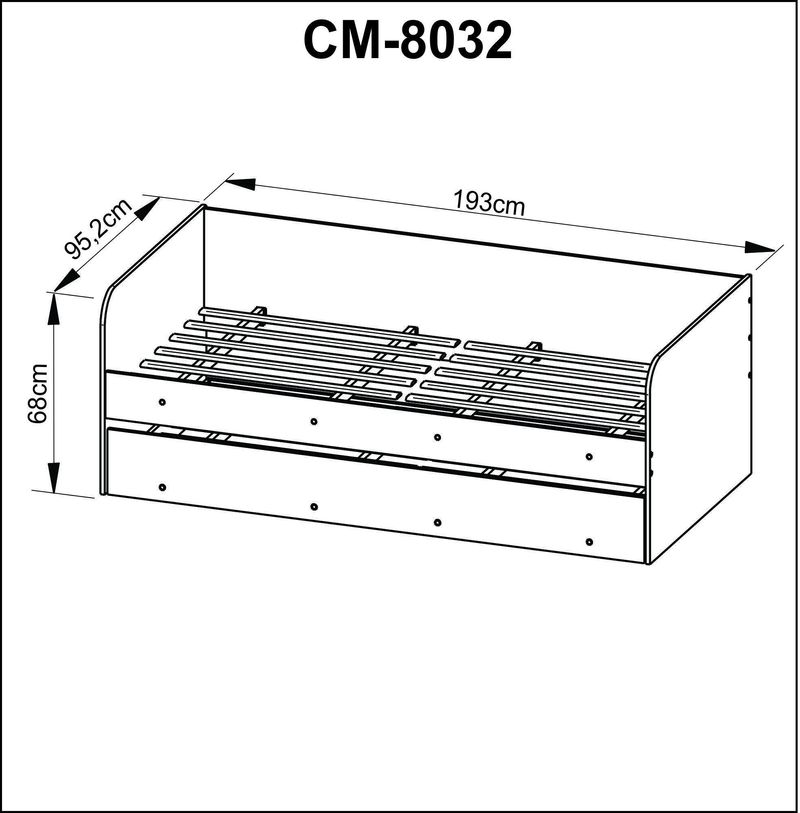 Cama-Solteiro-com-Cama-Auxiliar-Tecno-Mobili-Branca
