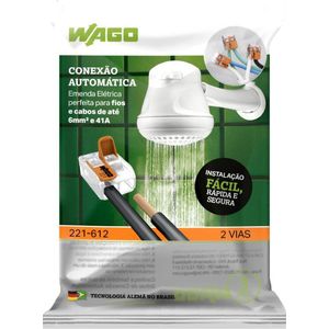 Conector Elétrico Emenda Wago Para Chuveiro Pacote com 3 Unidades