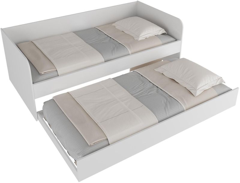 Cama-Solteiro-com-Cama-Auxiliar-Tecno-Mobili-Branca