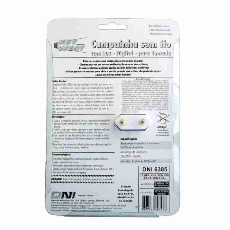 CAMPAINHA-DNI-6385-SEM-FIO-DE-TOMADA-COM-LED-ELETRONICA-SONS-PROGRAMAVEIS-BIVOLT