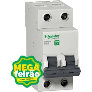 Disjuntor DIN 2 Polos Bipolar 50A Curva de Disparo C Schneider Eletric