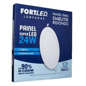Painel Led Embutir 24W Redondo - Fortled