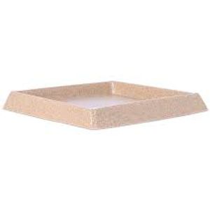 Prato Quadrado Bege (29 cm) - Afort