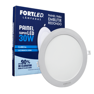 Painel Led Embutir 30W Redondo - Fortled