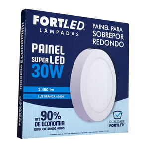 Painel Led Sobrepor 30W Redondo - Fortled