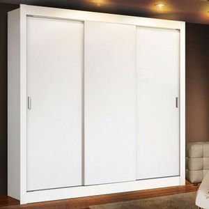 Guarda-Roupa Casal Madesa Mônaco 3 Portas de Correr Branco