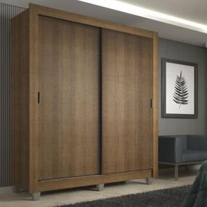 Guarda-Roupa Solteiro Madesa Denver 2 Portas de Correr com Pés Rustic
