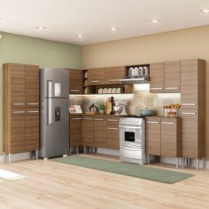 Armário de Cozinha Completa de Canto 513cm Rustic Emilly Live Madesa 01