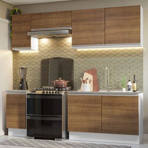 Armário de Cozinha Completa 240cm Branco/Rustic Glamy Madesa 10